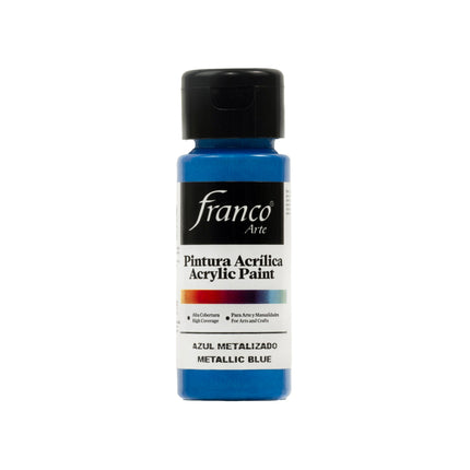 Pintura Acrílica Al Frío Azul Metalizado 60 ml Franco Arte