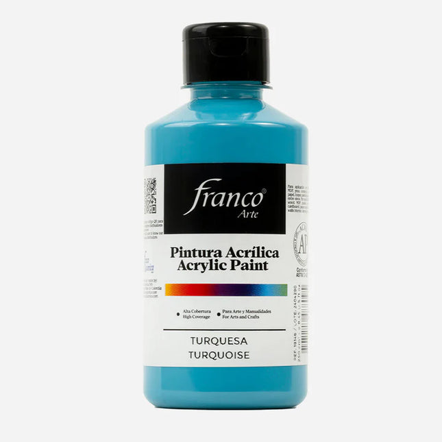 Pintura Acrílica Al Frío 250 ml Turquesa Franco Arte
