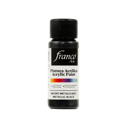 Pintura Acrílica Al Frío Negro Metálico 60 ml Franco Arte