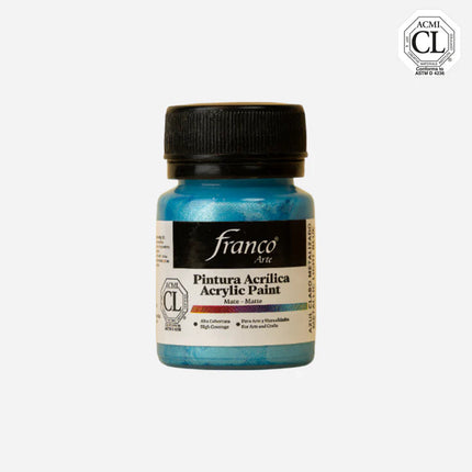 Pintura Acrílica 30 ml Azul Claro Metalizado Franco Arte