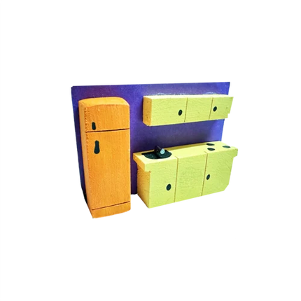 Cocina Integral Miniatura x3 Para Maquetas | El Trebol
