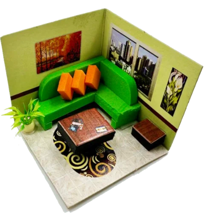 Sala De Estar Miniatura Para Maquetas | El Trebol