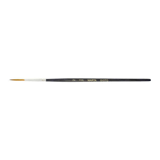 Pincel delineador redondo Giotto de pelo de Marta natural, ideal para trazos finos y detallados en acuarela, tinta, óleo y acrílico.