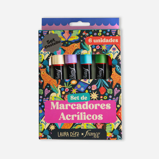 Set Marcadores Acrílicos By Laura Díez - Destello | Franco Arte