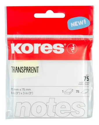 Notas Adhesivas Transparentes Kores 75x75 mm