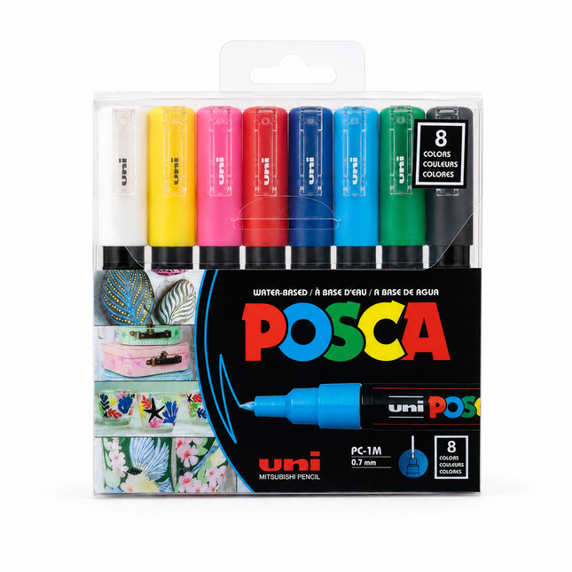 Set x8 Marcadores Posca Punta Fina 0.7 mm